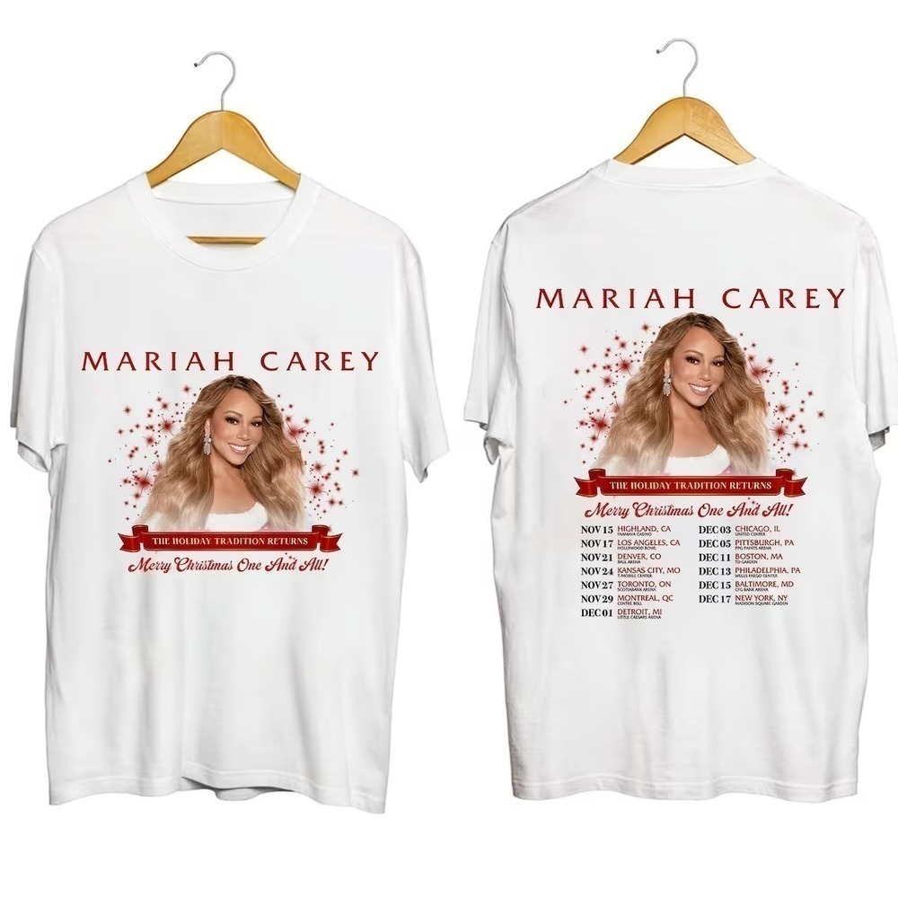 Mariah Carey Merry Christmas One And All Tour 2023 2 Sided T-shirt